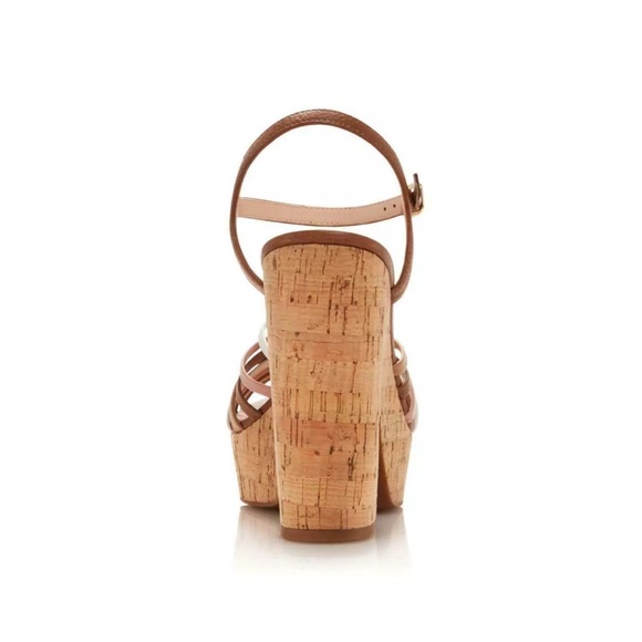 Kate Spade NY Glow Platform Leather Sandal Grain Calf Multi Toast Sz 8M - Picture 4 of 10